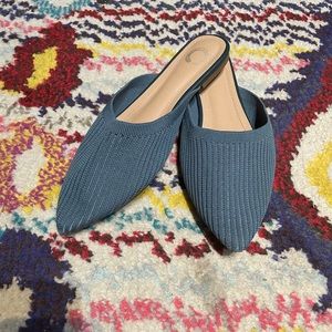 Women’s Blue Knit Slides/Mules, Size 9